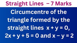 Circumcentre formed by the lines x  y  0 2x  y  5  0 and x – y  2 EAG [upl. by Hite357]