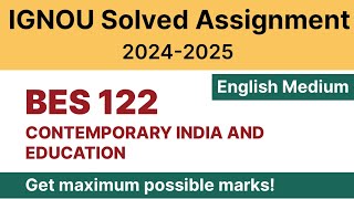 IGNOU BES 122 Solved Assignment 202425 PDF Download  IGNOU BEd 1st Year Solved Assignment 202425 [upl. by Forester]