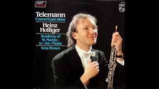 Telemann  Heinz Holliger 1982 Oboe Concerto in F minor  Complete [upl. by Relyat542]