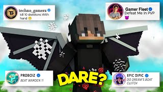 Big Youtubers Gave Me Dare in Minecraft🤩  FT zeusshort LannShorts fynoxgaming [upl. by Asserat]