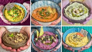 Cómo hacer 6 RECETAS de HUMMUS diferentes [upl. by Nnyrb]