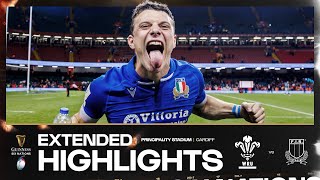 WHAT A WIN 🔥  EXTENDED HIGHLIGHTS  WALES V ITALY  2024 GUINNESS MENS SIX NATIONS RUGBY [upl. by Aissatsan80]