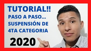 🤔 ¿QUÉ ES PARA QUE SIRVE Y CÓMO PUEDES SOLICITAR LA SUSPENSION DE 4TA CATEGORIA  SUNAT 2022 💰 [upl. by Lateehs67]