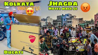 Finally Kolkata Pahuche 😍 or Hotel wale se Tagda Jhagda 😡 DUCATI ki Unboxing se Pehle ❤️ [upl. by Felise890]