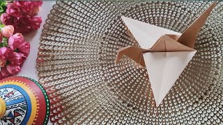 How to make paper flapping bird step by step  Origami Crane Easy  DIY bird  bumbies craft [upl. by Warden]