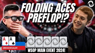 Folding ACES Preflop  WSOP 2024 Main Event Day 1D [upl. by Annmarie747]