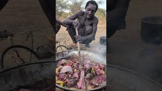 So delicious natural Soup cooked by bushmen middle of nowhere ‼️😲😋 Dont miss this lunch foodlover [upl. by Erialc234]