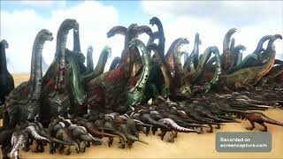 50 Brachiosaurus vs 200 Rexes  Ark Fight [upl. by Anniroc]