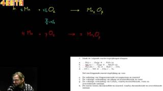 Scheikunde 3 Havo H2 Vraag 2abcd Reactievergelijkingen oplossen [upl. by Ecraep]