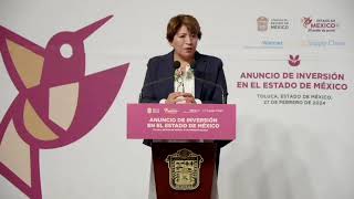 EN VIVO  Anuncio de Inversión en el Estado de México [upl. by Enelram]