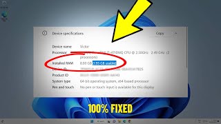 Fix All RAM Not Fully Usable in Windows 11  10  8  7  How To Make Installed ram full usable 💯 ✅ [upl. by Kan800]