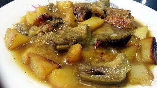 Cómo hacer guisado de pollo con patatas y alcachofas al estilo de Mariaje [upl. by Eityak]