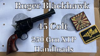 Ruger Blackhawk 45 Colt  Hornady XTP Handloads [upl. by Etteoj]