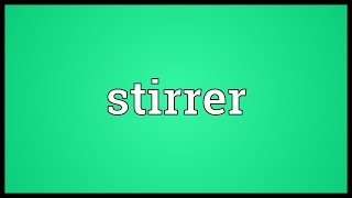 Stirrer Meaning [upl. by Ahkihs472]