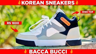 KOREAN SNEAKERS BACCA BUCCI HIGH TOP SNEAKERS 🔥  Bacca Bucci Shoe Review 2024 [upl. by Ellemac992]