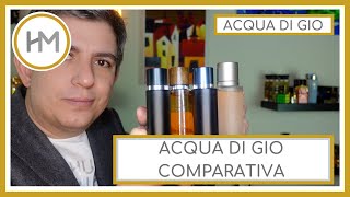 COMPARATIVA VERSIONES ACQUA DI GIO EDT VS PROFUMO VS PROFONDO VS ABSOLU GIORGIO ARMANI ESPAÑOL [upl. by Haraf398]