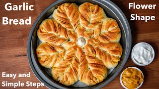 garlic flower bread  flower shaped garlic bread  star bread recipe  how to make garlic bread [upl. by Latham]