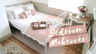 Small Bedroom Makeover Ikea Leirvik Cottage Style Decor [upl. by Ihskaneem88]