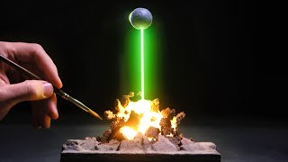 Realistic Death Star Super Laser  DIY Craft Diorama Build [upl. by Lorette]