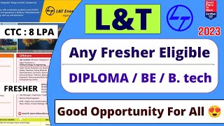 LampT Recruitment 2023  Fresher  L and T Vacancy  L amp T Jobs  L amp T Hiring 2023  Mnc Jobs 2023 [upl. by Ahsienauq856]