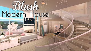 Modern Blush House Build in Bloxburg  Roblox 2 Story Speed Build 165K [upl. by Pearla]