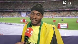 Paris 2024  Jamaicas Wayne Pinnock quotWords cant express the feeling right nowquot  SportsMax [upl. by Attelahs]