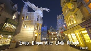 EMPTY Diagon Alley Walkthrough at Universal Studios Florida  Universal Orlando  Nighttime Tour [upl. by Trever589]