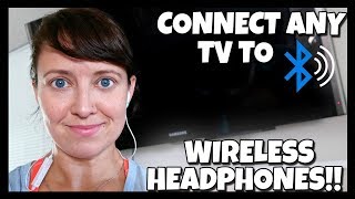 How to Connect Bluetooth Wireless Headphones to any TV 📍 How To With Kristin [upl. by Enileme619]