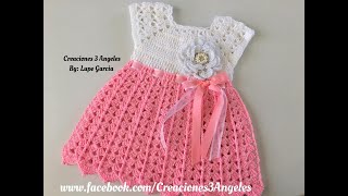 Cómo hacer vestido tejido a crochet de 03 meses [upl. by Eisenberg357]