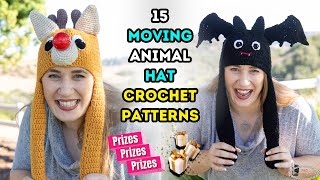 Would you like 15 MOVING ANIMAL Hat Crochet Patterns PLUS PRIZES [upl. by Turley463]