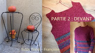 2 Tuto Tricot Pull Femme point de Jacquard et point de Blé en 5 tailles facile [upl. by Eeralav]