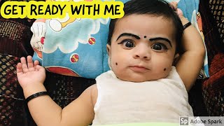 GRWM with Three months old baby girl makeup How to apply kajal on newborn baby little Maryam [upl. by Einon]