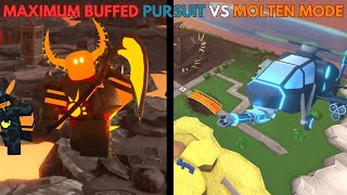 ONLY ONE MAXIMUM BUFFED PURSUIT VS MOLTEN MODE  Tower Defense Simulator [upl. by Ihcekn]