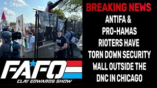 BREAKING Antifa and farleft rioters have torn down barricades at the DNC amp are swarming security [upl. by Barbabas]