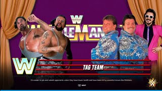 The Bushwhackers vs The Fabulous Rougeaus WrestleMania 5 WWE 2K24 [upl. by Howes853]