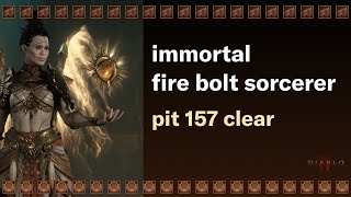 firebolt sorcerer  pit 157 clear  diablo 4  season 4 [upl. by Brantley]