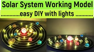 solar system model with lights  solar system  solar system working model  diyas funplay [upl. by Nnodnarb]