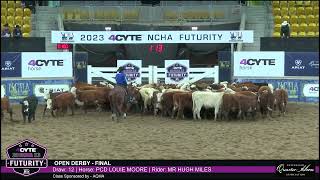 2023 NCHA Futurity  OPEN DERBY  FINAL  Draw 12  Horse PCD LOUIE MOORE  Rider MR HUGH MILES [upl. by Scriven832]