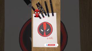 Draw Deadpool Head  Easy and Fun shorts art artviral [upl. by Maryanna]