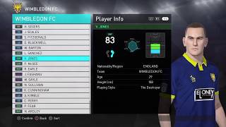 Wimbledon FC 9495 PES 2018 Classic team [upl. by Kopple]