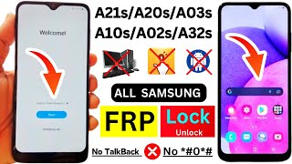 All Samsung FRP Bypass A21sA20sA10sA03sA02sA32s Pattern Lock Remove  Without PC [upl. by Atoel]