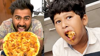 Pizza eating challenge with family [upl. by Nimzaj]