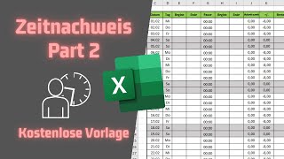 Zeiterfassung für Mitarbeiter in ECXEL erstellen  Part 2  Kostenlose Vorlage [upl. by Enorej445]