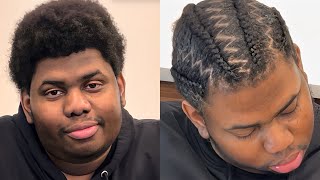 Zigzag cornrows on men’s hair [upl. by Rabi825]