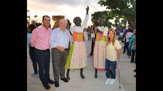 En la Plaza de Puerto Colombia Gobernadora develó obra en reconocimiento a los inmigrantes alemanes [upl. by Lehacim]