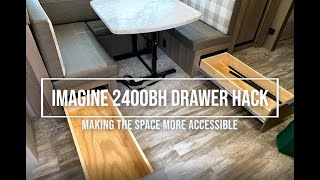 Camper Booth Dinette Drawer Mod Grand Design Imagine 2400BH [upl. by Ades775]