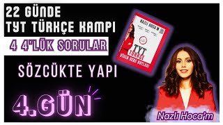 DÖRT DÖRTLÜK SORULAR  4 GÜN  Sözcükte Yapı [upl. by Ardnu]