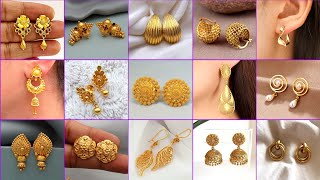 Gold Earrings Designs New Model 2024  Earrings Designs  Tops Earrings Design  Earrings [upl. by Rosmarin]