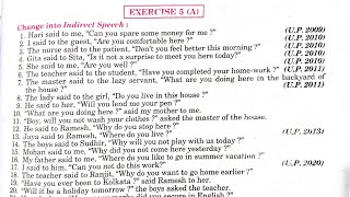 exercise 5a class 12  direct and indirect speech class 12  direct and indirect in English grammar [upl. by Iretak]