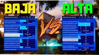 Sensibilidad ALTA vs BAJA explicado Fortnite Capitulo 2 [upl. by Lamont]